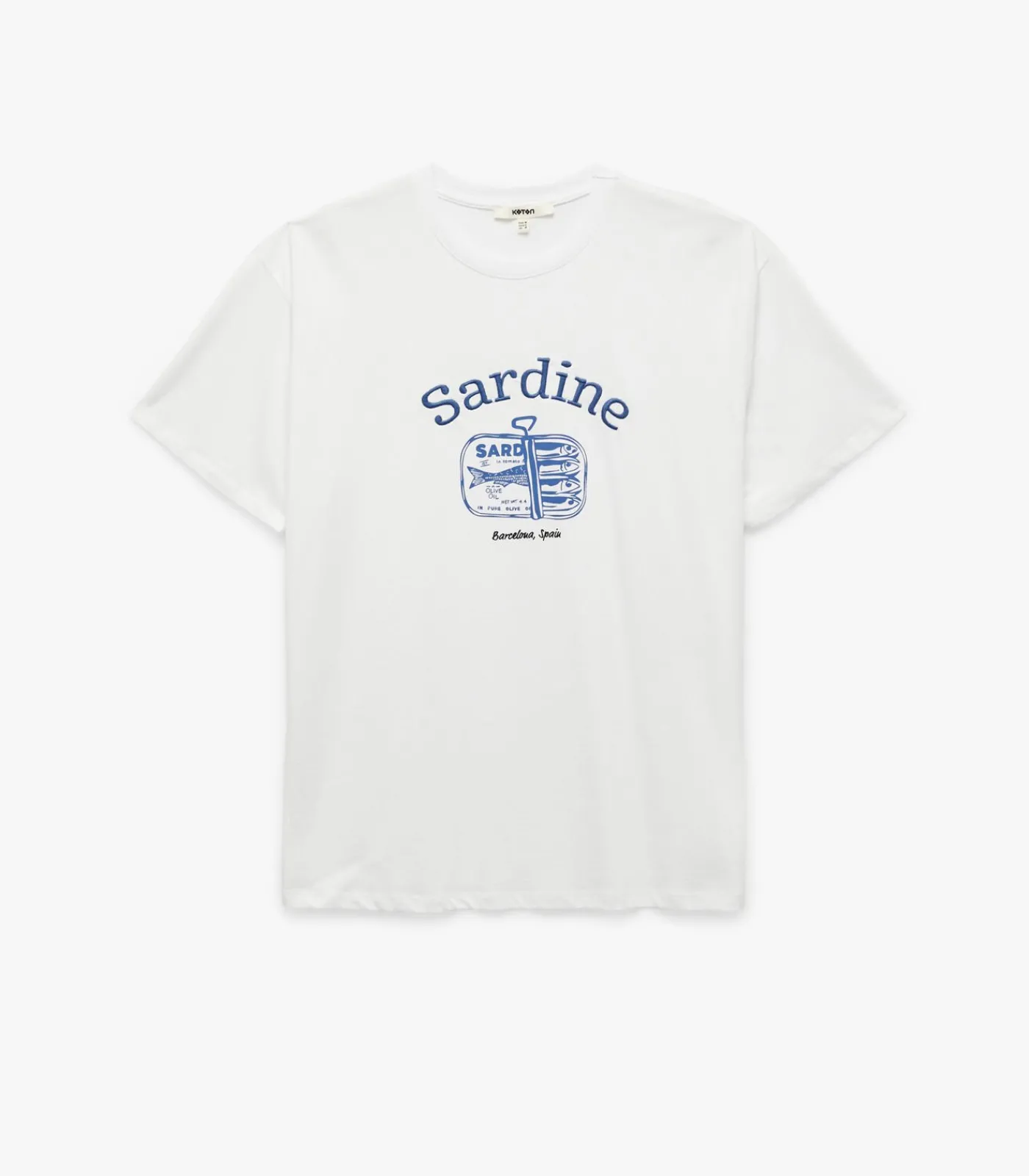 Koton Printed Oversize T-Shirt white Sale