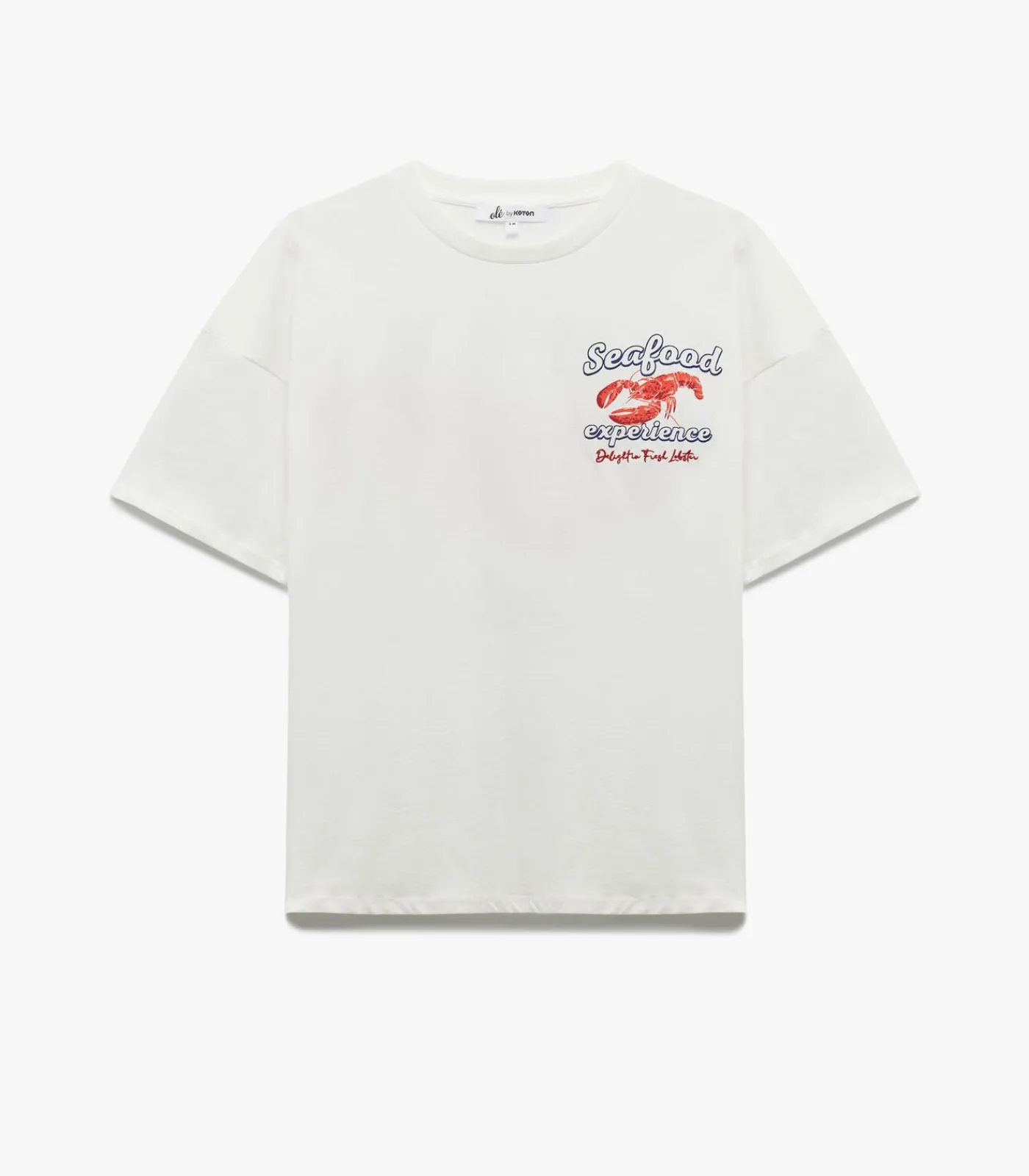 Koton Printed T-Shirt white Outlet