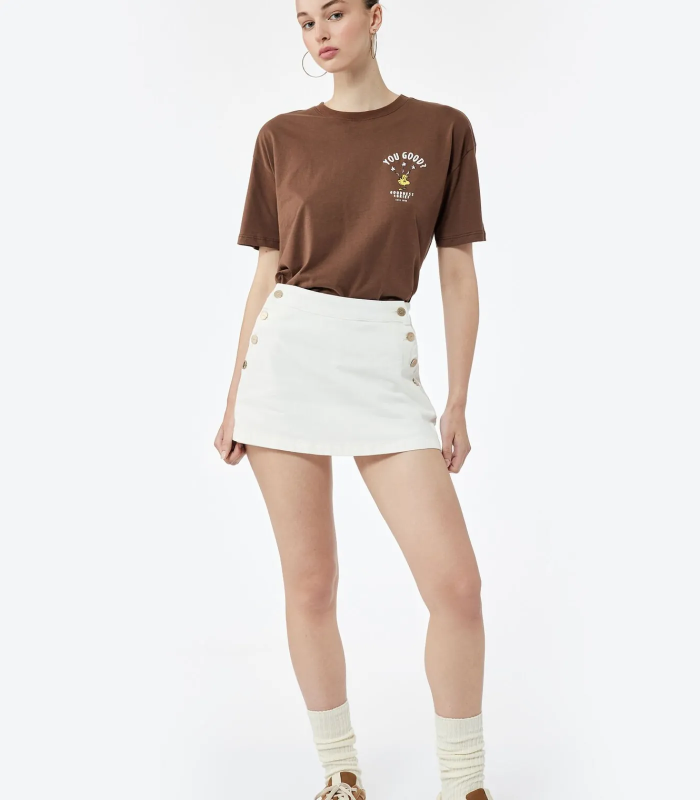 Koton Printed T-Shirt brown
