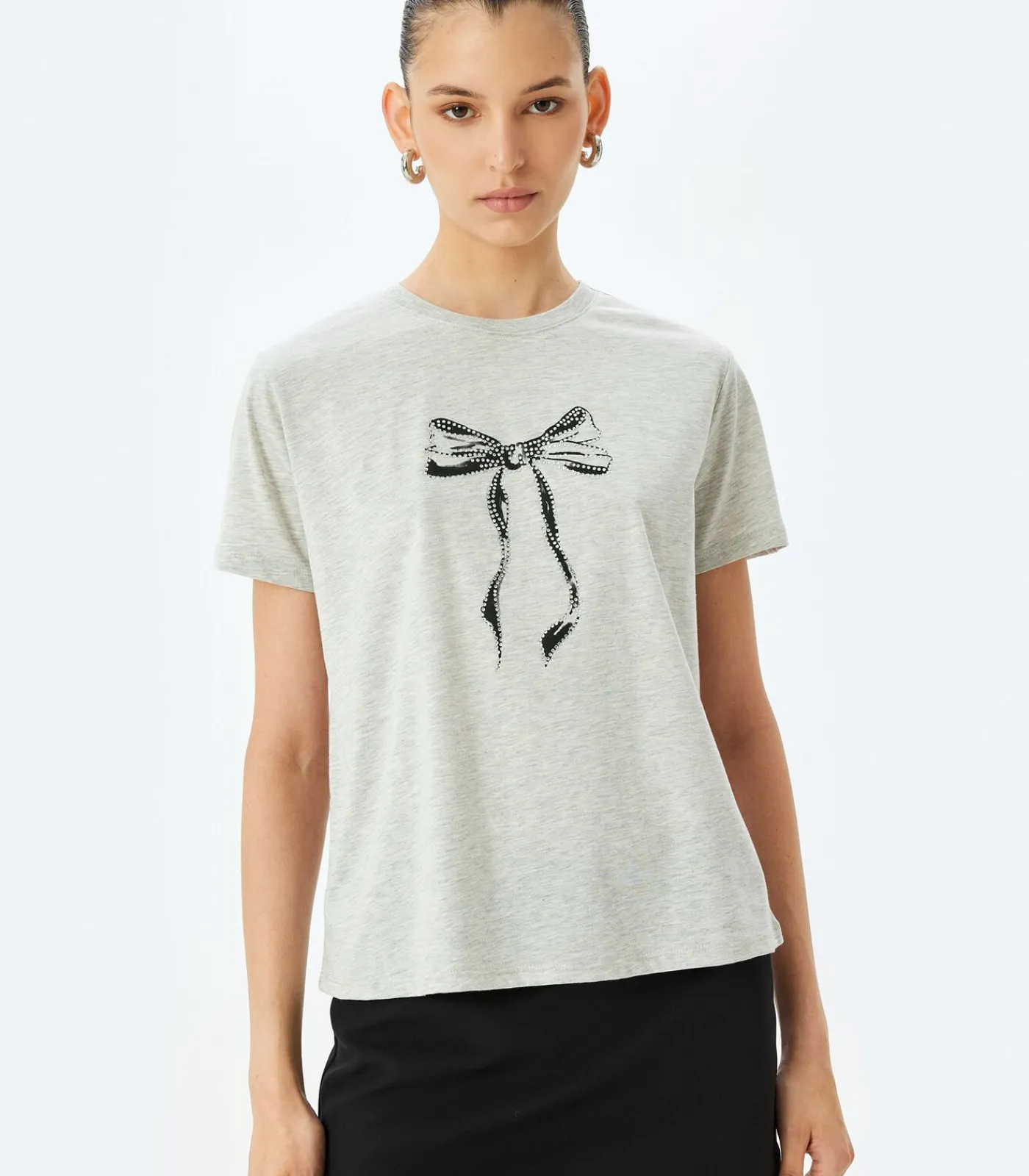Koton Printed T-Shirt gray Sale