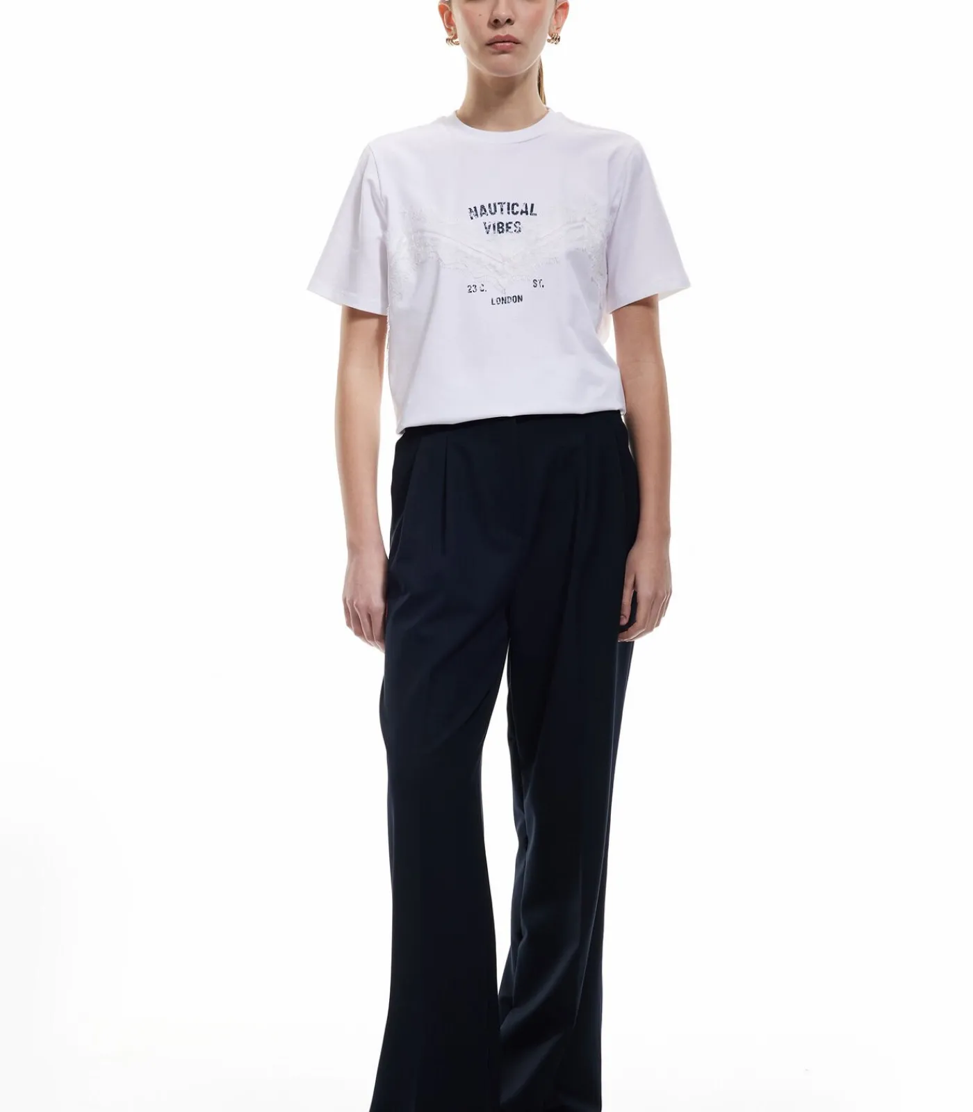 Koton Printed T-Shirt white Outlet