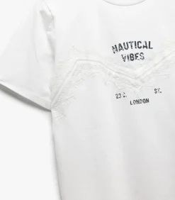 Koton Printed T-Shirt white Outlet
