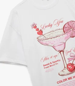 Koton Printed T-Shirt white Discount