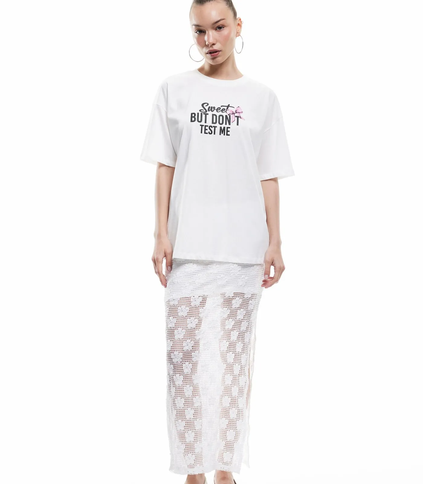 Koton Printed T-Shirt white Sale
