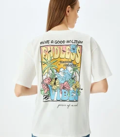 Koton Printed T-Shirt white Online