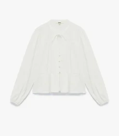 Koton Puff Sleeve Shirt white Discount