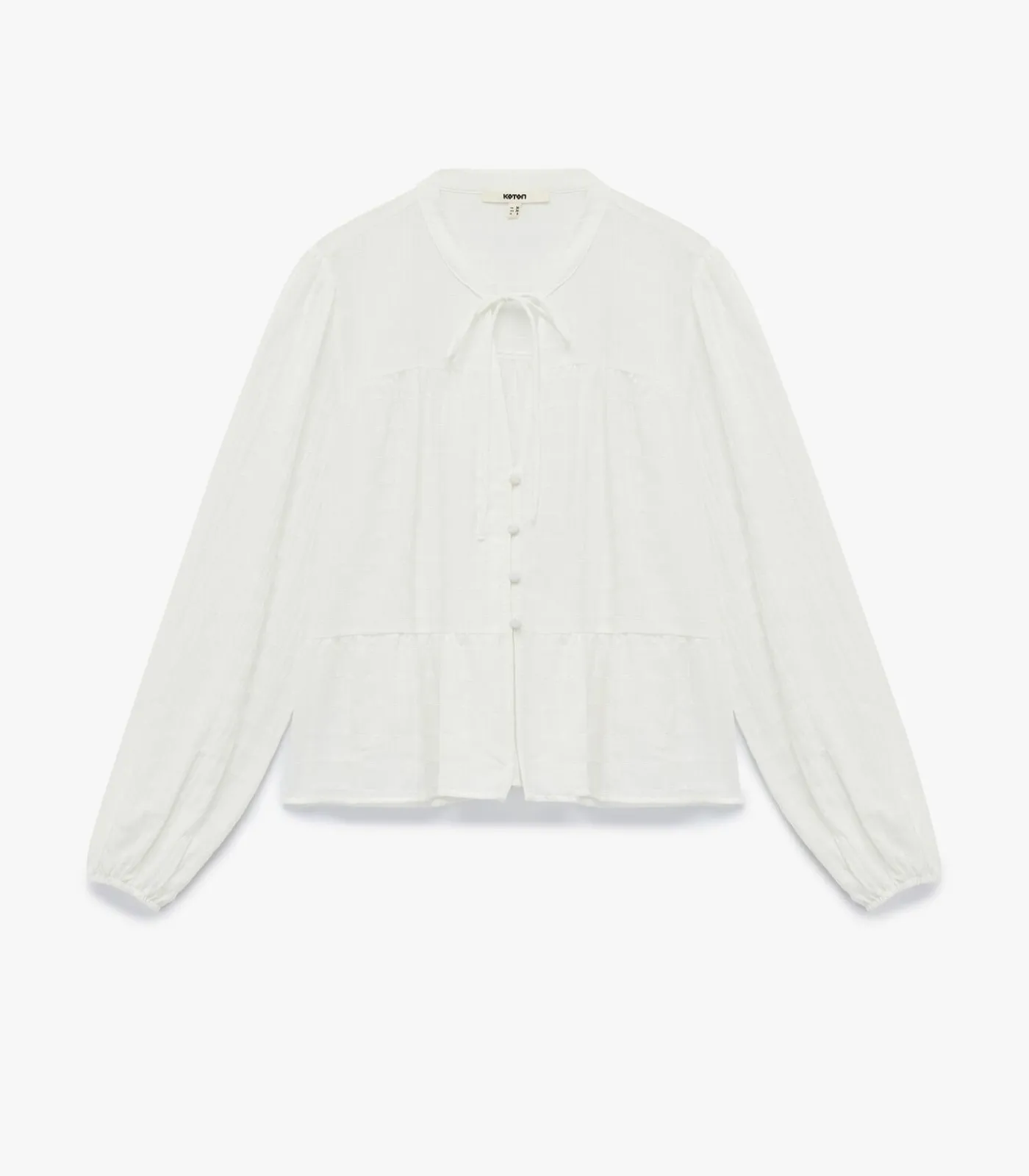 Koton Puff Sleeve Shirt white Discount