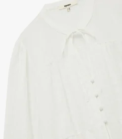 Koton Puff Sleeve Shirt white Discount