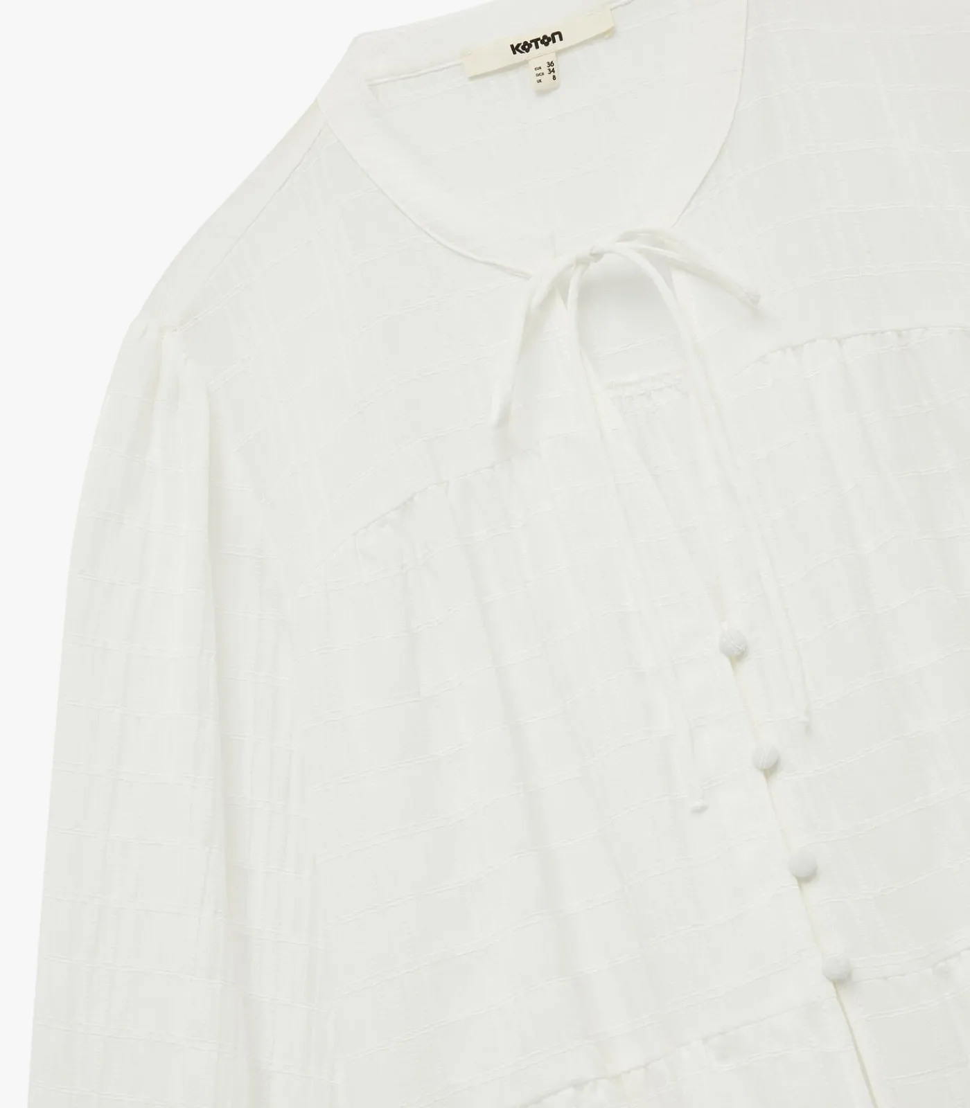 Koton Puff Sleeve Shirt white Discount
