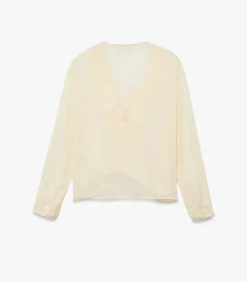 Koton Ruffle Chiffon Blouse beige Hot