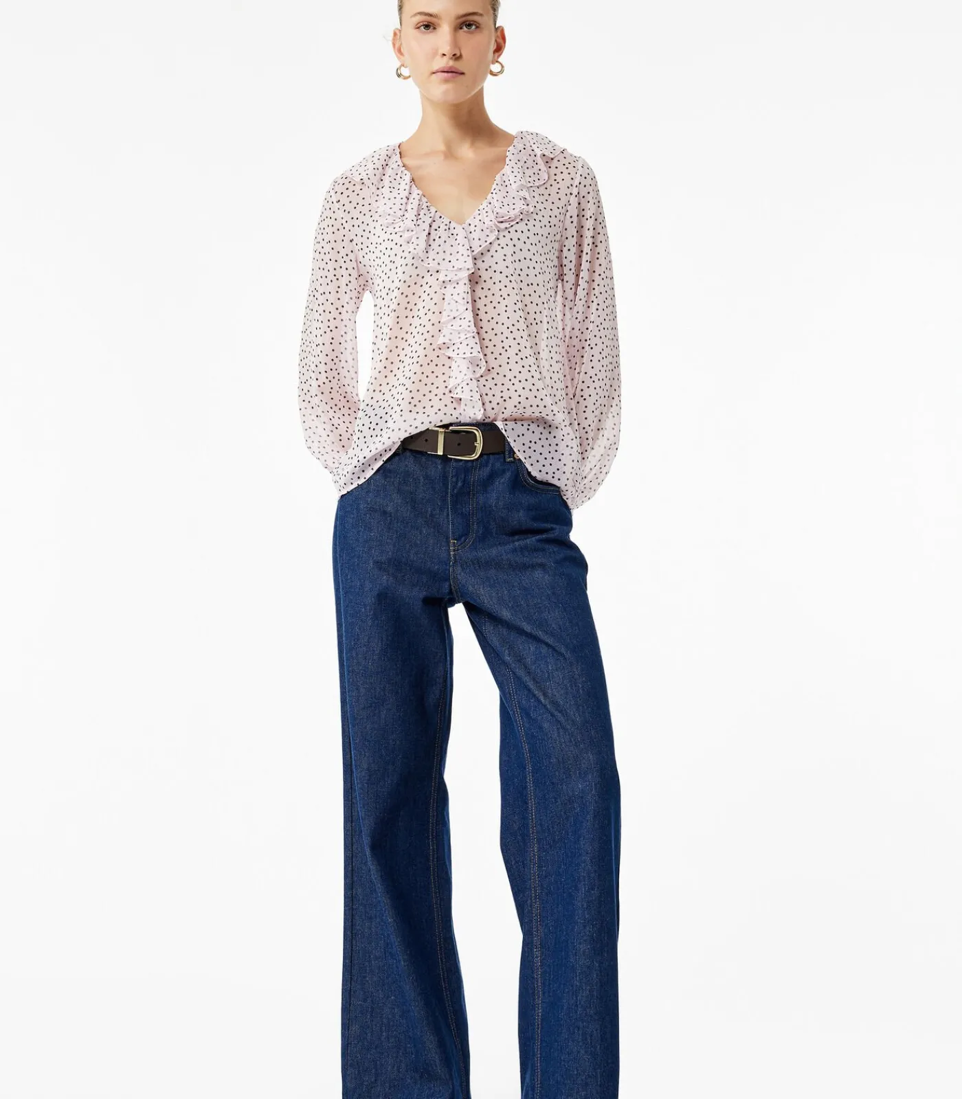 Koton Ruffle Chiffon Blouse pink