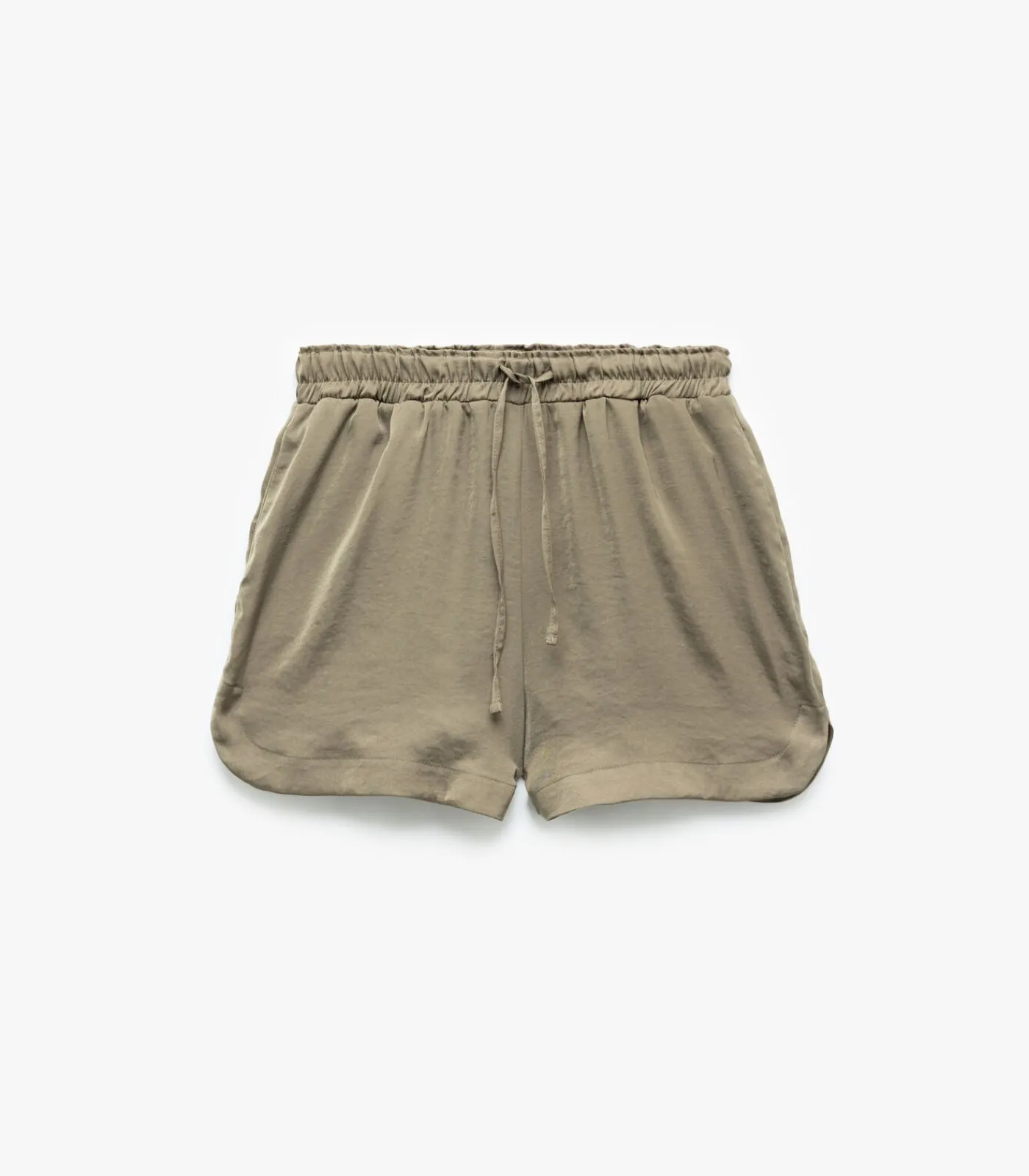 Koton Satin Mini Shorts khaki