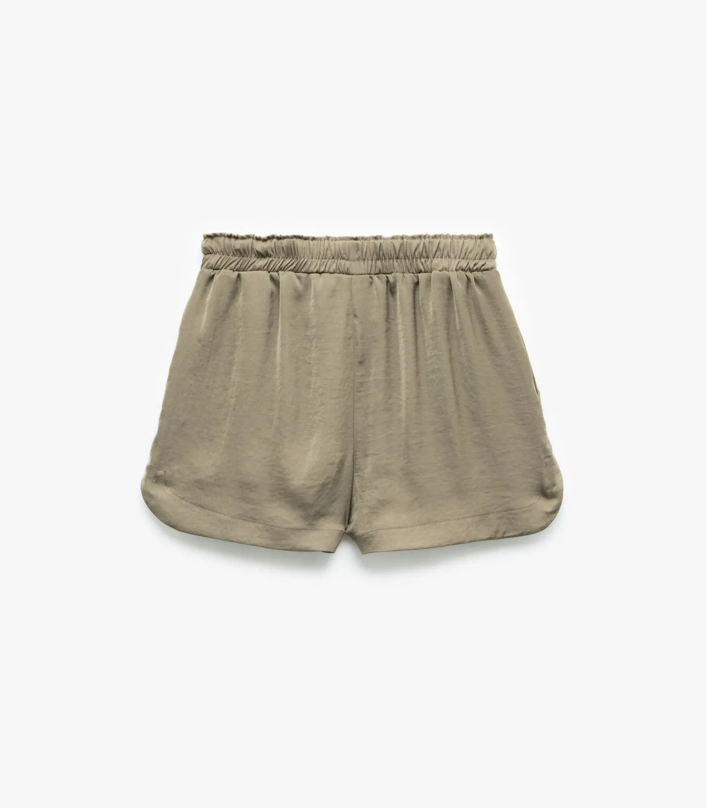 Koton Satin Mini Shorts khaki