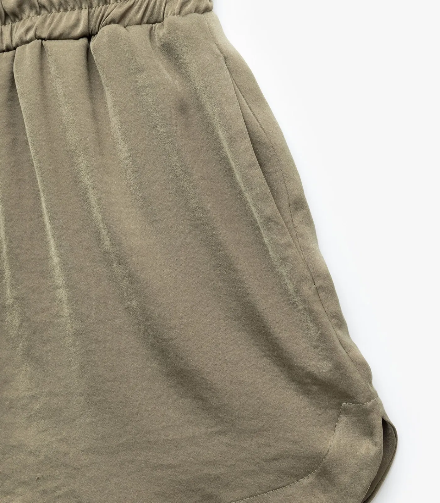 Koton Satin Mini Shorts khaki