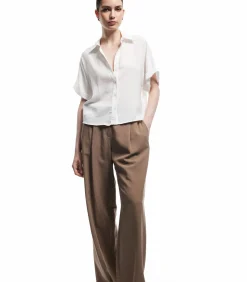 Koton Satin Oversize Shirt white Clearance