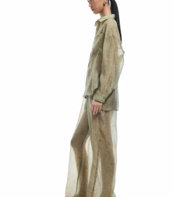 Koton Sheer Wide Leg Pants khaki Hot