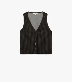 Koton Shiny Striped Vest brown Hot