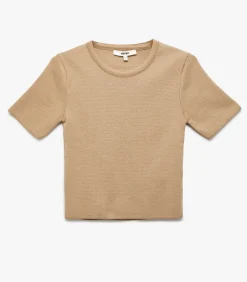 Koton Short Sleeve Knit Sweater camel New