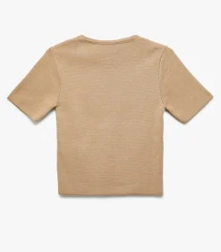 Koton Short Sleeve Knit Sweater camel New