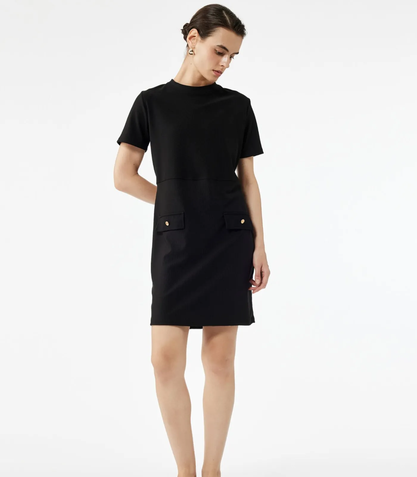 Koton Short Sleeve Mini Dress black Discount
