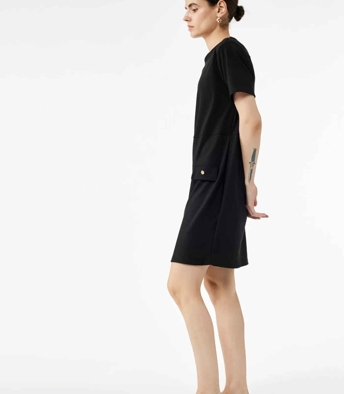 Koton Short Sleeve Mini Dress black Discount