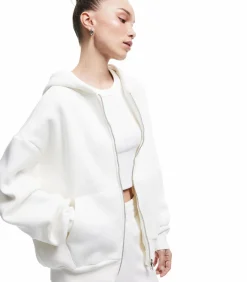 Koton Sleeve Zippered Sweatshirt white New
