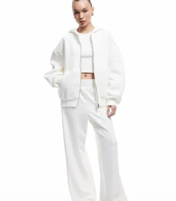 Koton Sleeve Zippered Sweatshirt white New