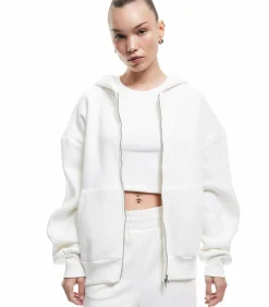 Koton Sleeve Zippered Sweatshirt white New