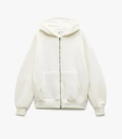 Koton Sleeve Zippered Sweatshirt white New