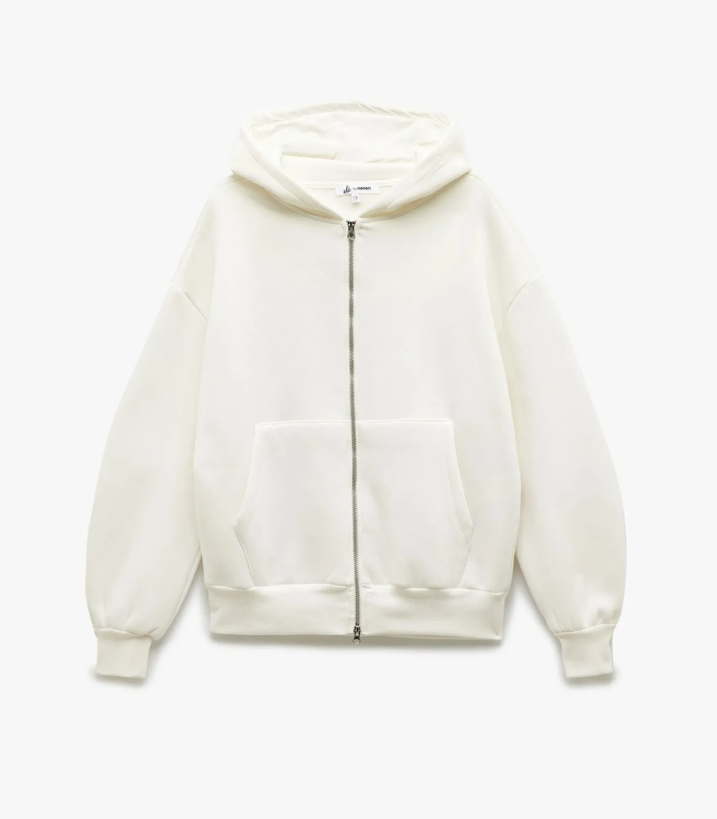 Koton Sleeve Zippered Sweatshirt white New