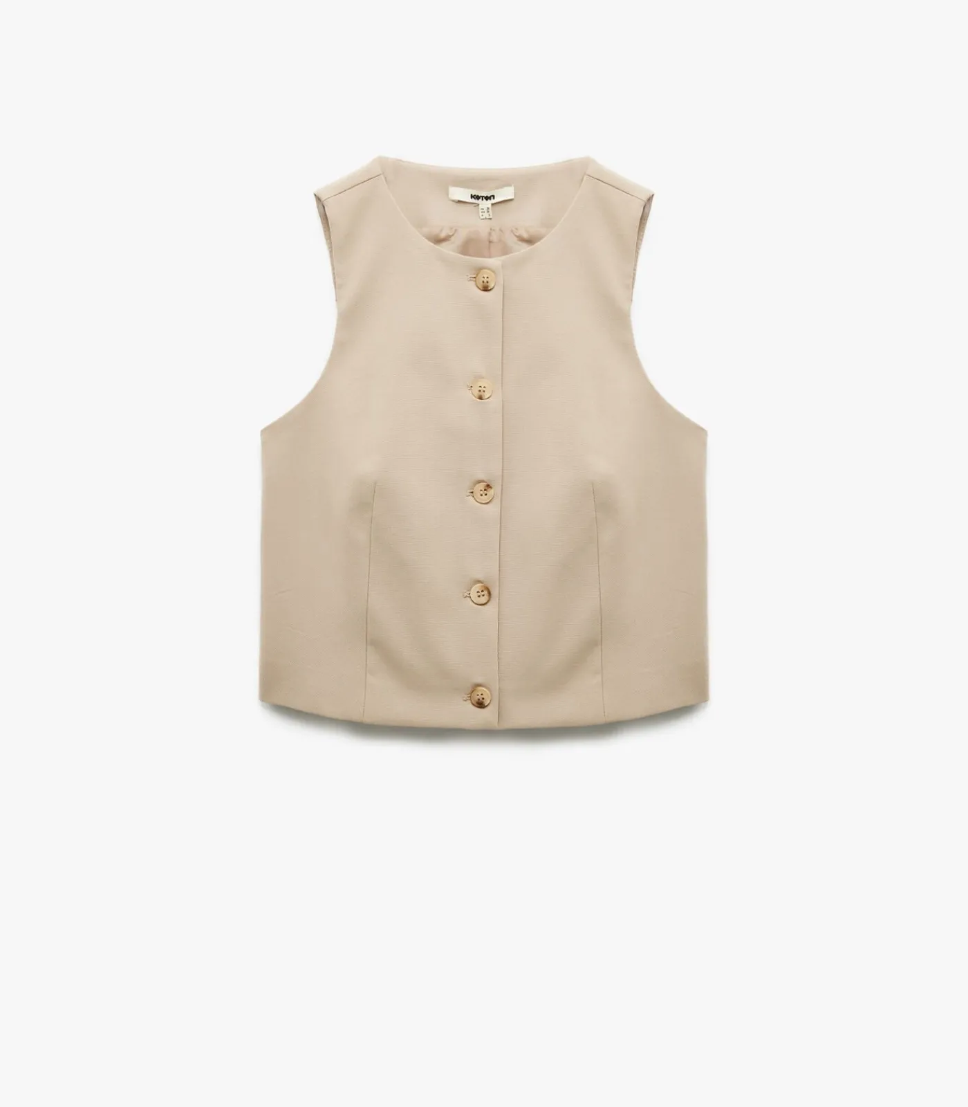 Koton Sleeveless Blazer Vest brown Hot