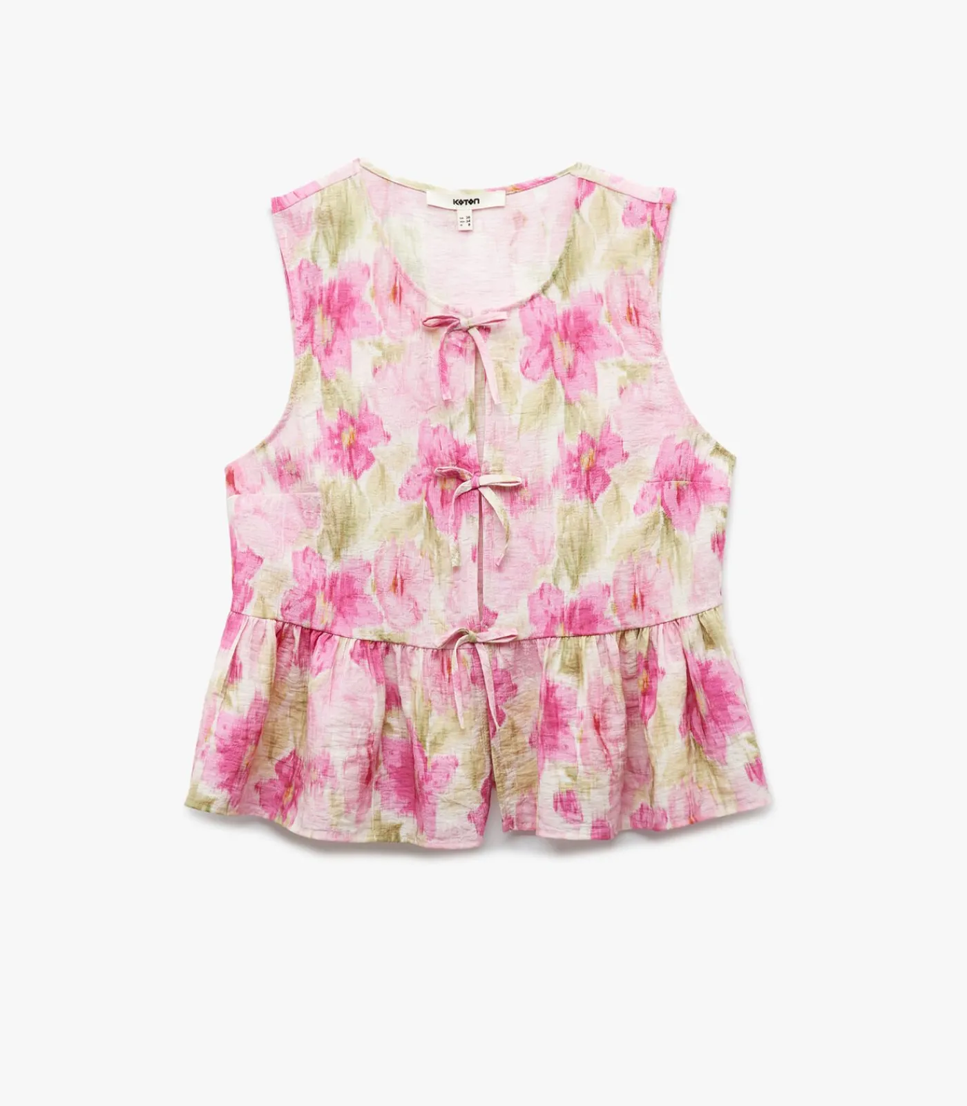 Koton Sleeveless Floral Blouse pink Online