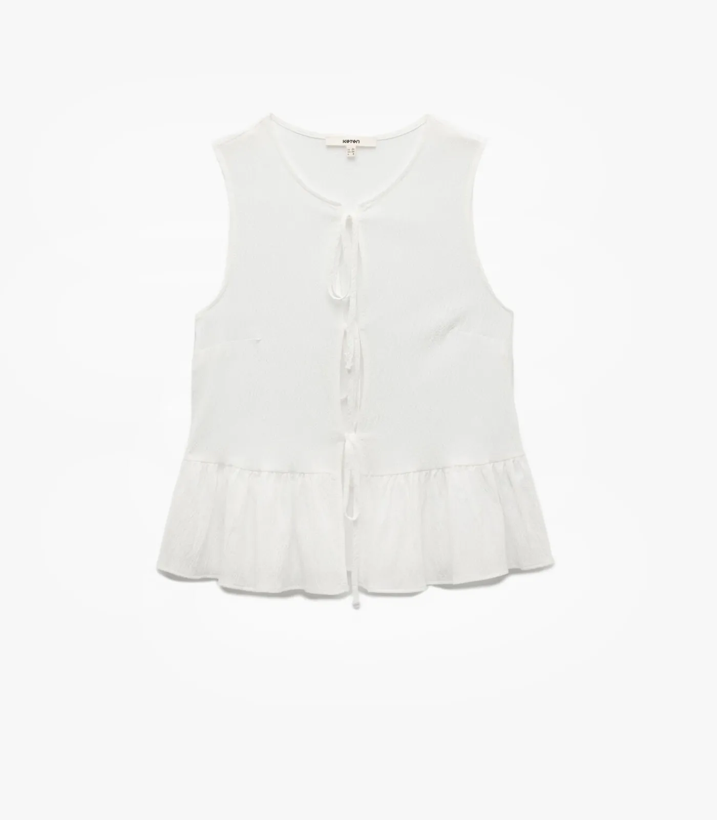 Koton Sleeveless Peplum Blouse beige Hot
