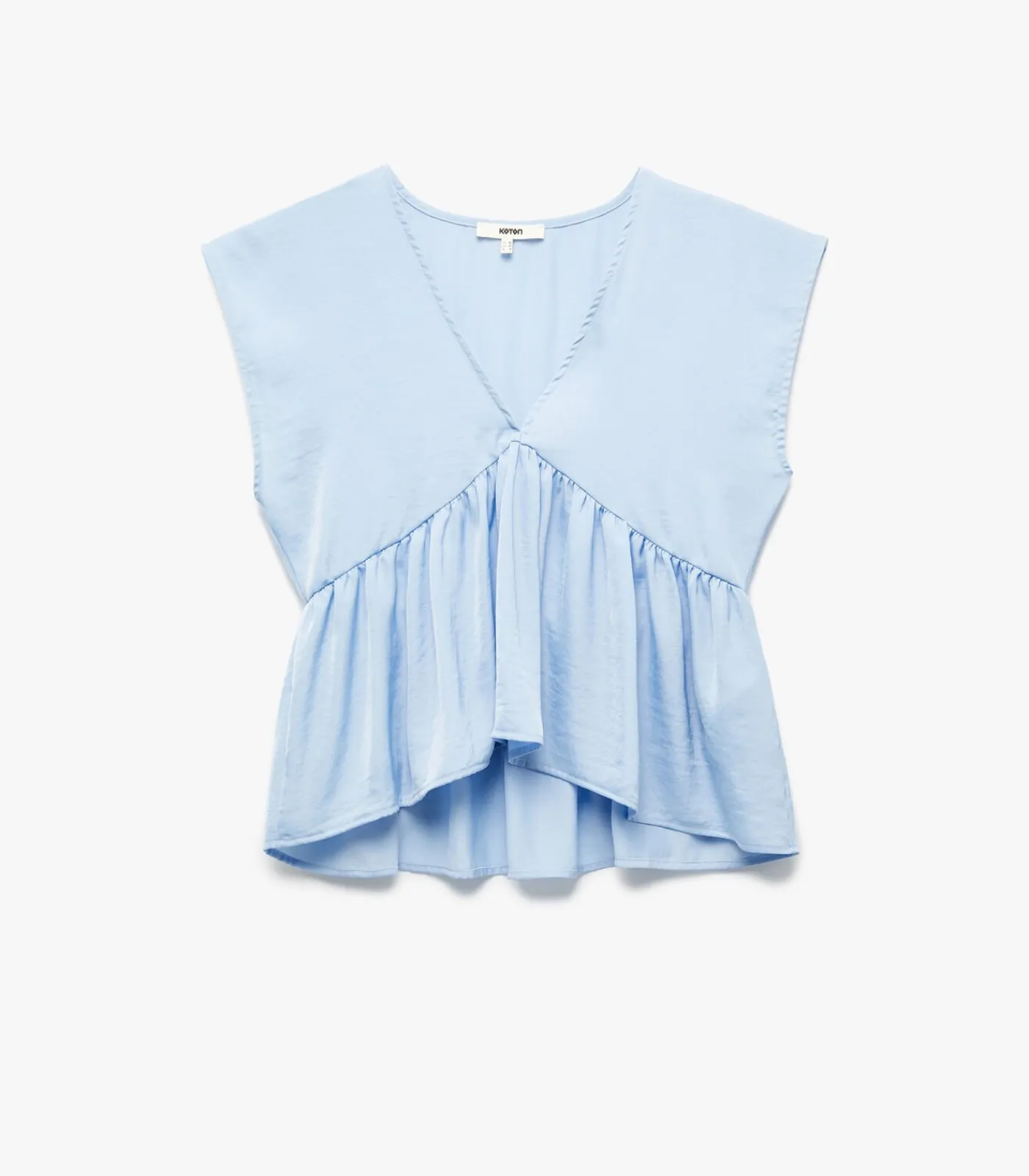 Koton Sleeveless Satin Blouse blue Sale