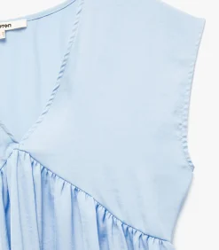 Koton Sleeveless Satin Blouse blue Sale
