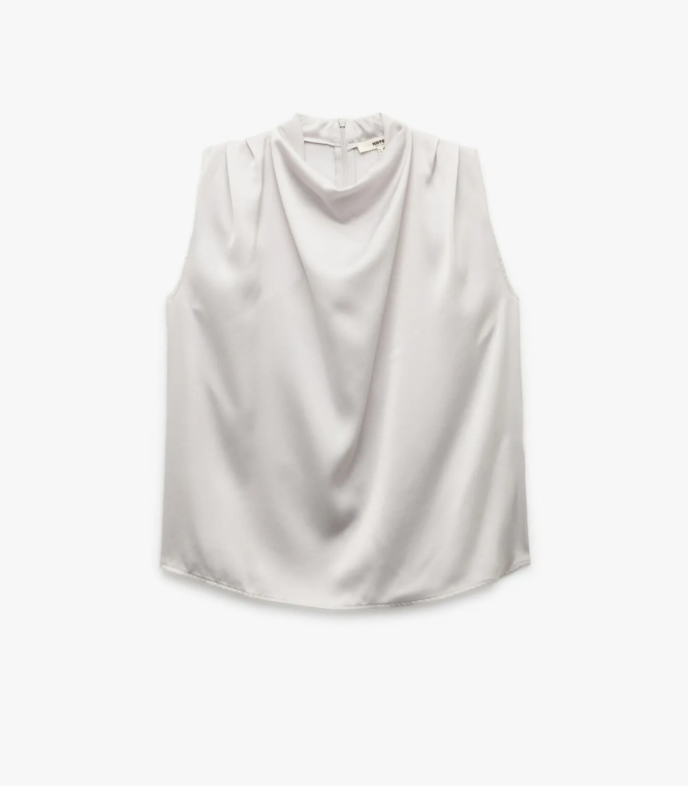 Koton Sleeveless Satin Blouse gray Discount