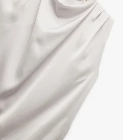 Koton Sleeveless Satin Blouse gray Discount