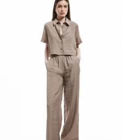 Koton Straight Wide Leg Trousers creme Sale