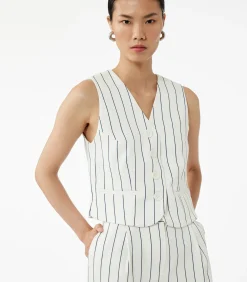 Koton Striped Crop Vest navyBlue