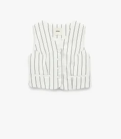 Koton Striped Crop Vest navyBlue