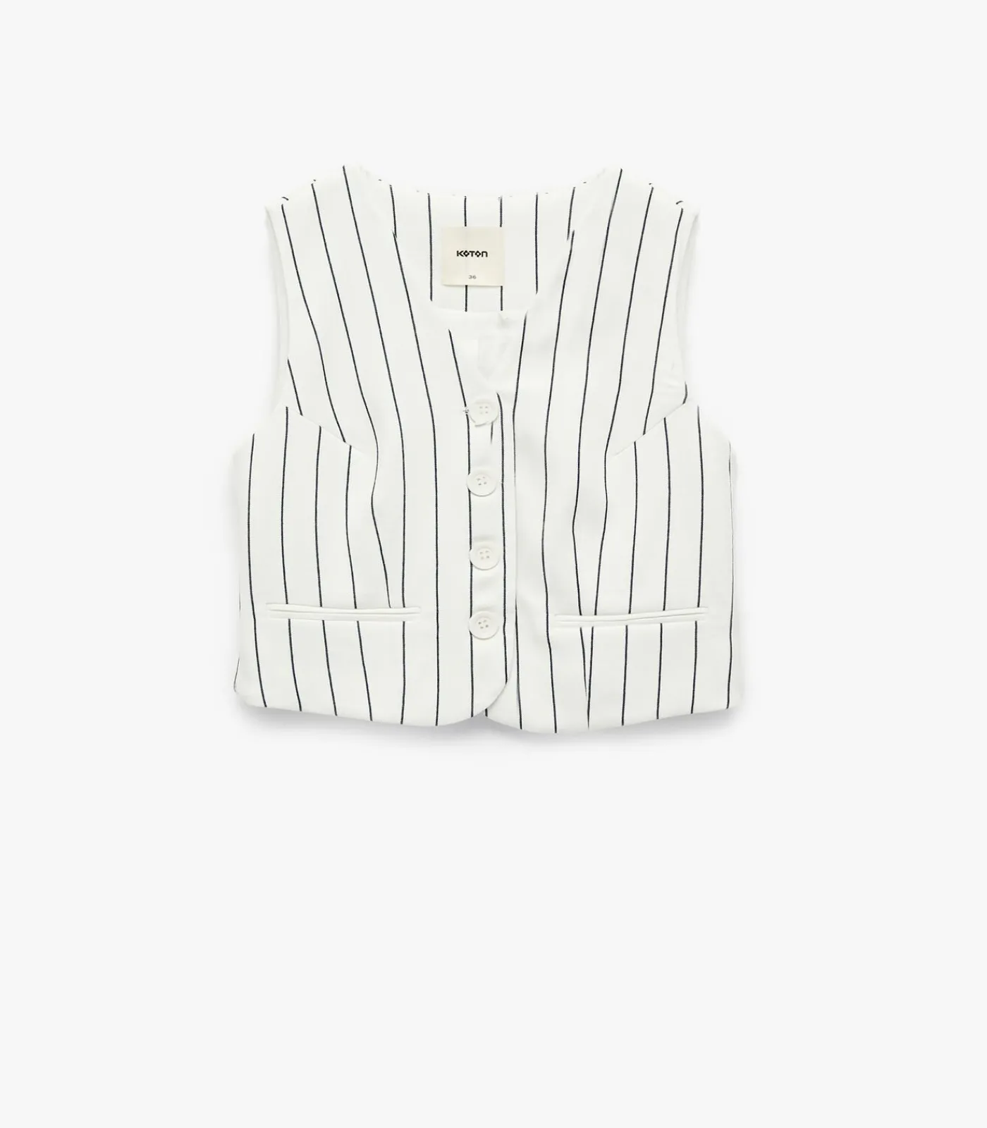 Koton Striped Crop Vest navyBlue