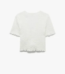 Koton Textured Crop T-Shirt white Outlet
