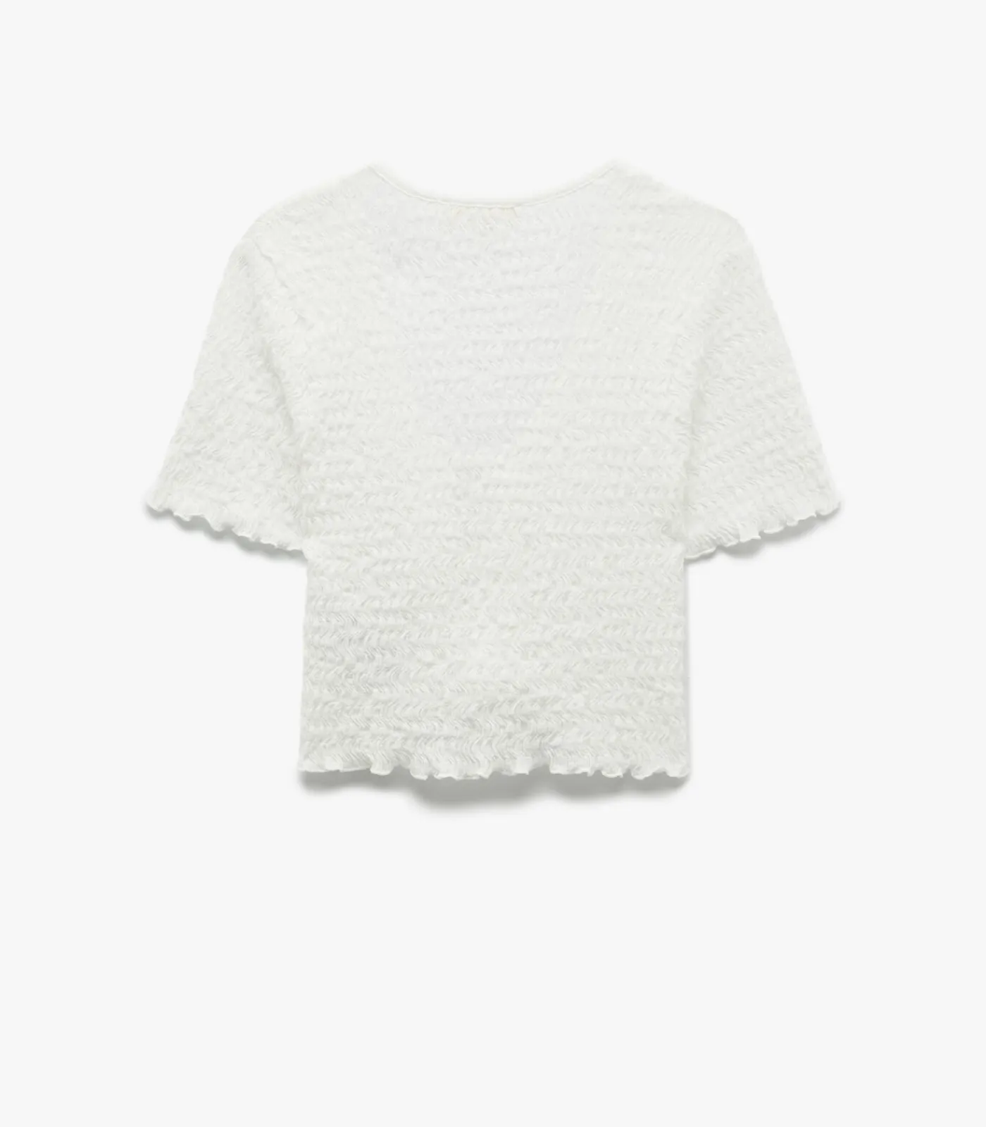 Koton Textured Crop T-Shirt white Outlet