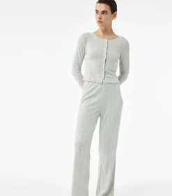 Koton Textured Pajama Top gray