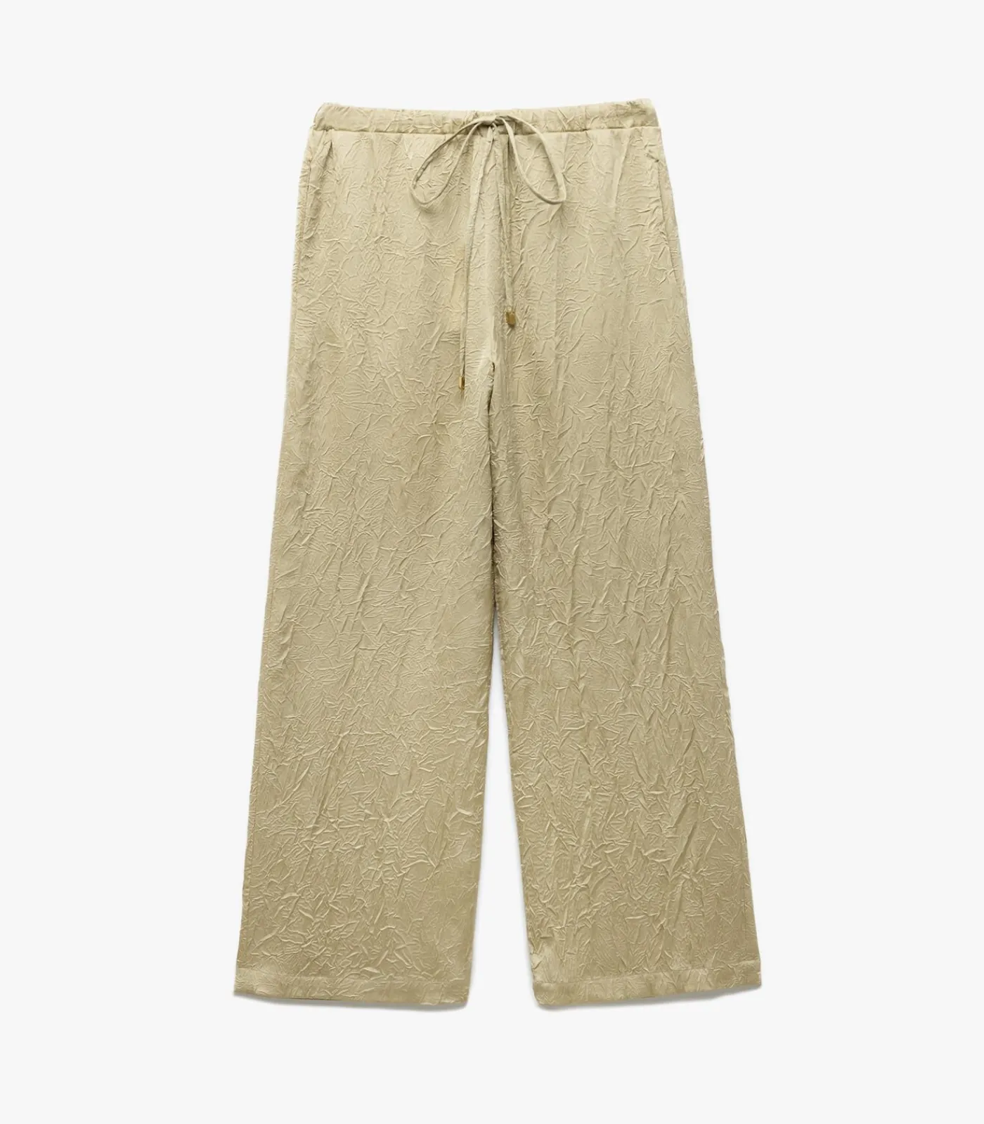 Koton Textured Satin Pants khaki Sale