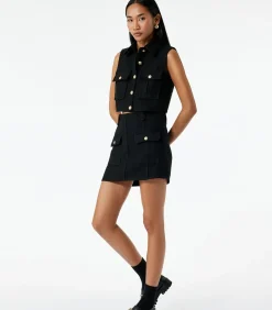 Koton Tweed Crop Vest black Online