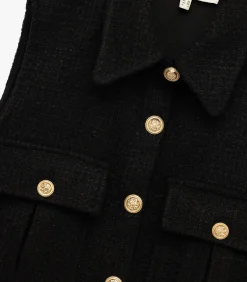 Koton Tweed Crop Vest black Online