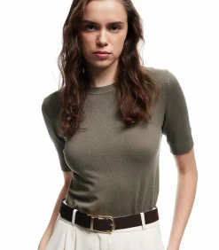 Koton Viscose Knit Sweater khaki Best