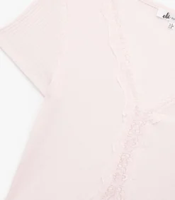 Koton V-Neck T-Shirt pink Discount