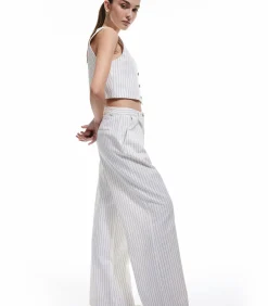 Koton Wide Leg Fabric Pants navyBlue Best